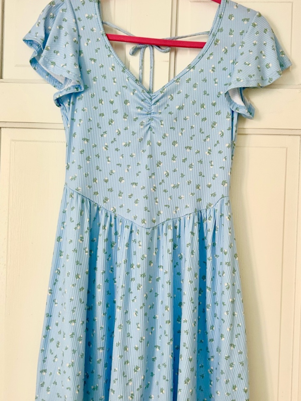 See You Monday LA Co. Light Blue Floral Fit-and-Flare Dress